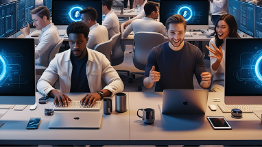 Technology professionals in modern office