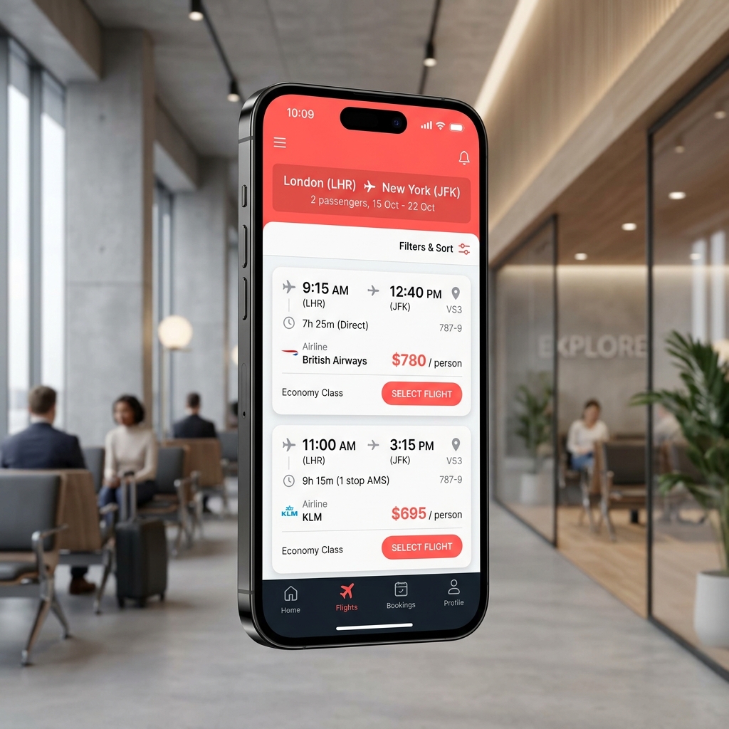 Flight Booking App Mockup