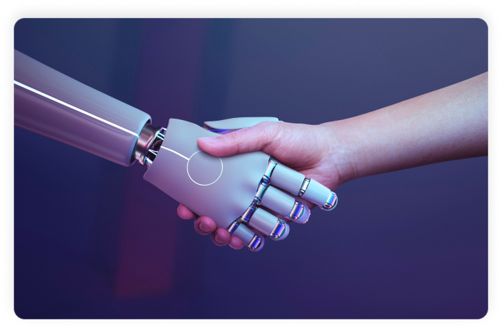 AI Illustration showing a person surrounded by digital elements