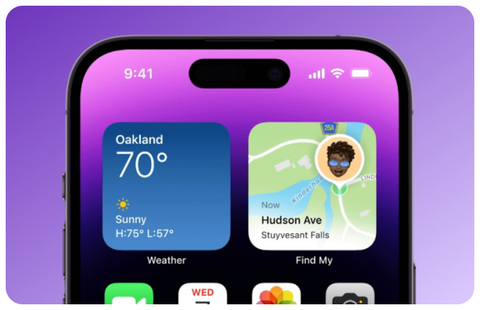 iPhone showing security features